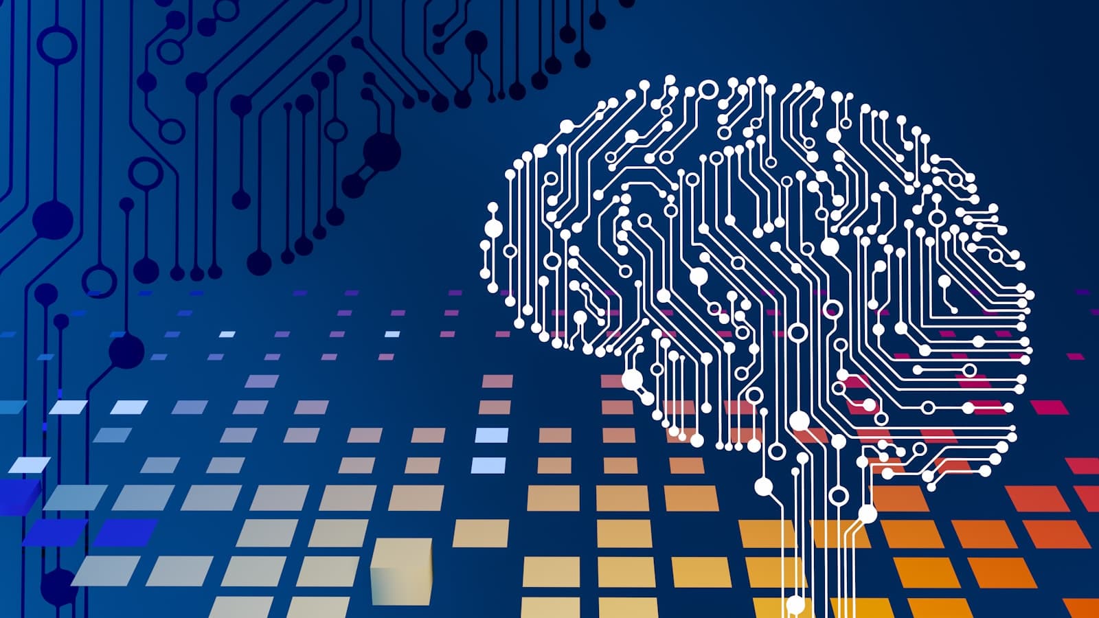 Abstract illustration of an AI neural network